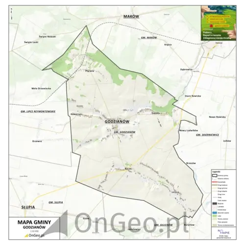 Mapa gminy Godzianów